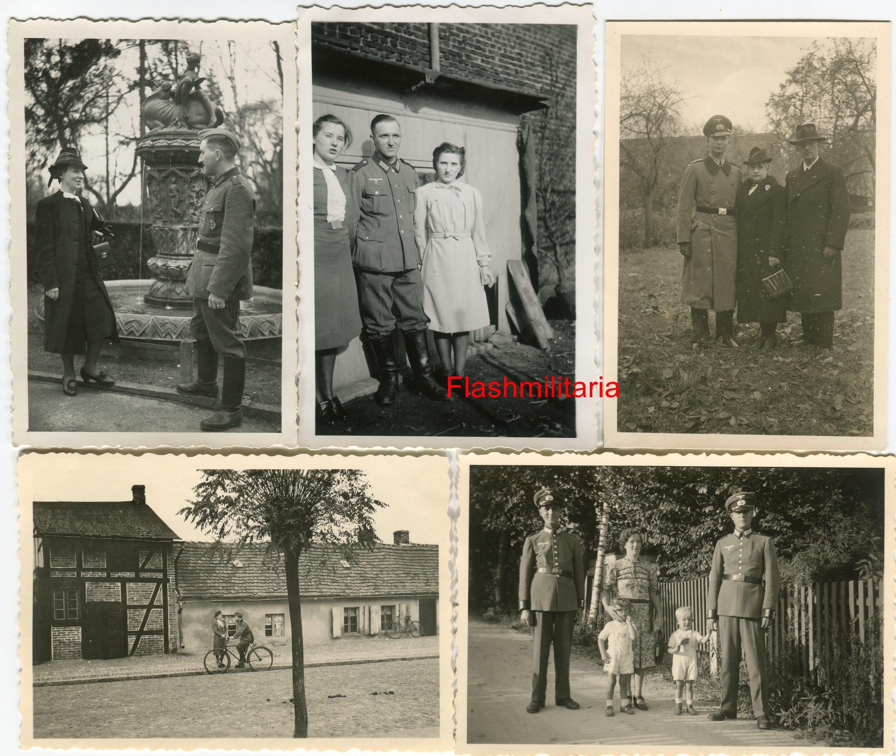 militaria : 10 photos allemandes -- Wehrmacht en famille, civils