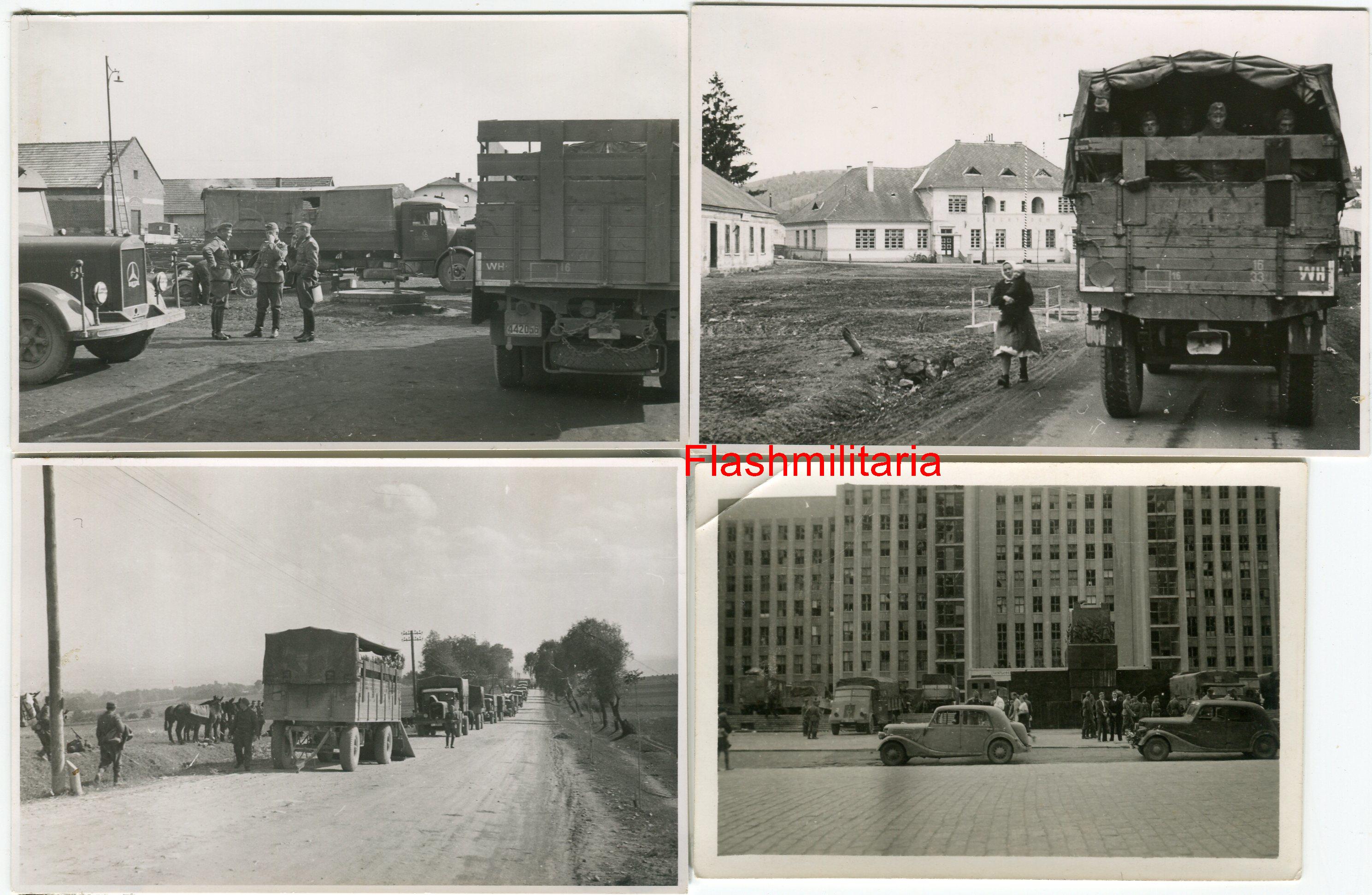 militaria : 4 photos allemandes -- Véhicules de la Wehrmacht