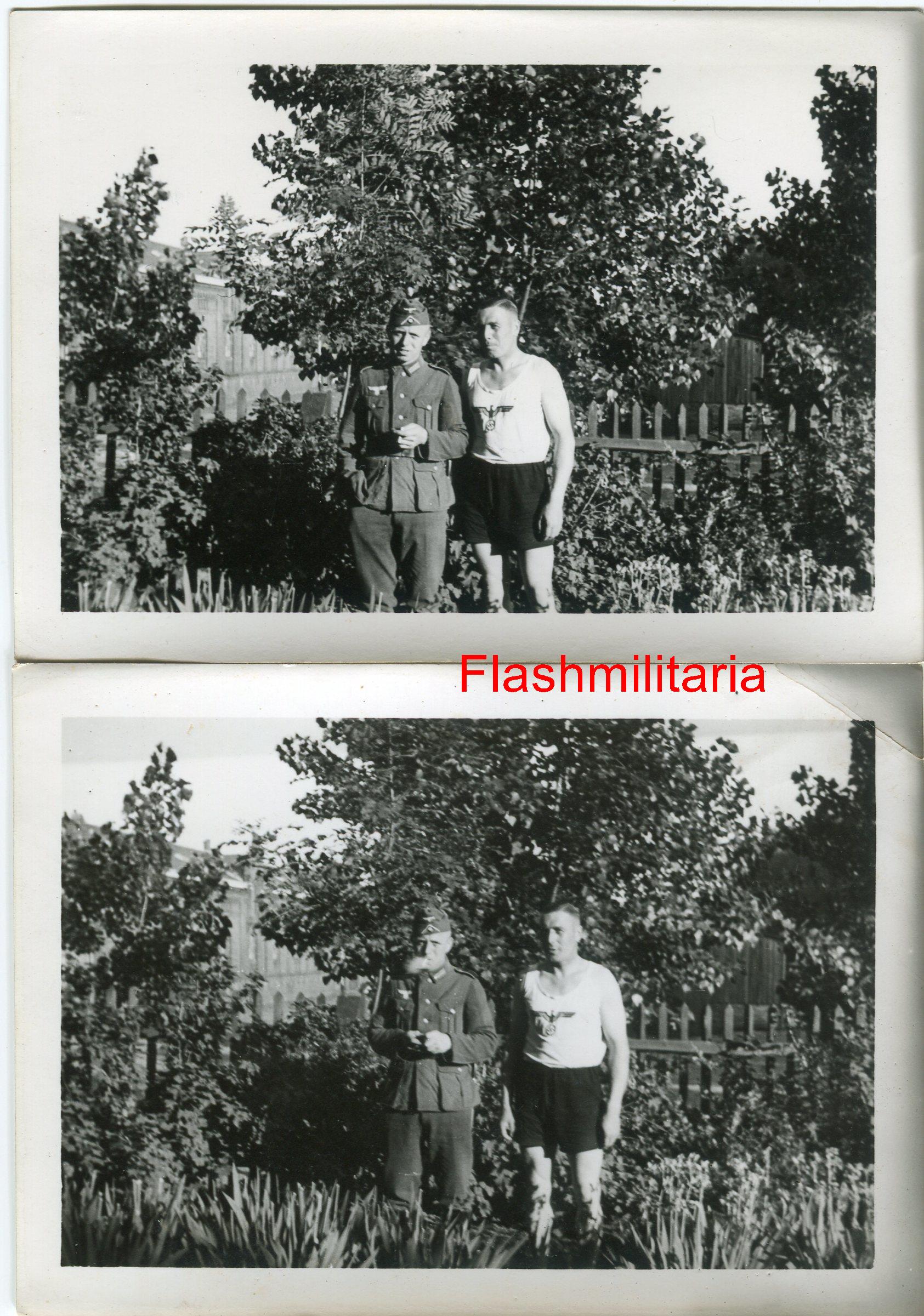 militaria : 2 photos allemandes -- 2 camarades de la Wehrmacht