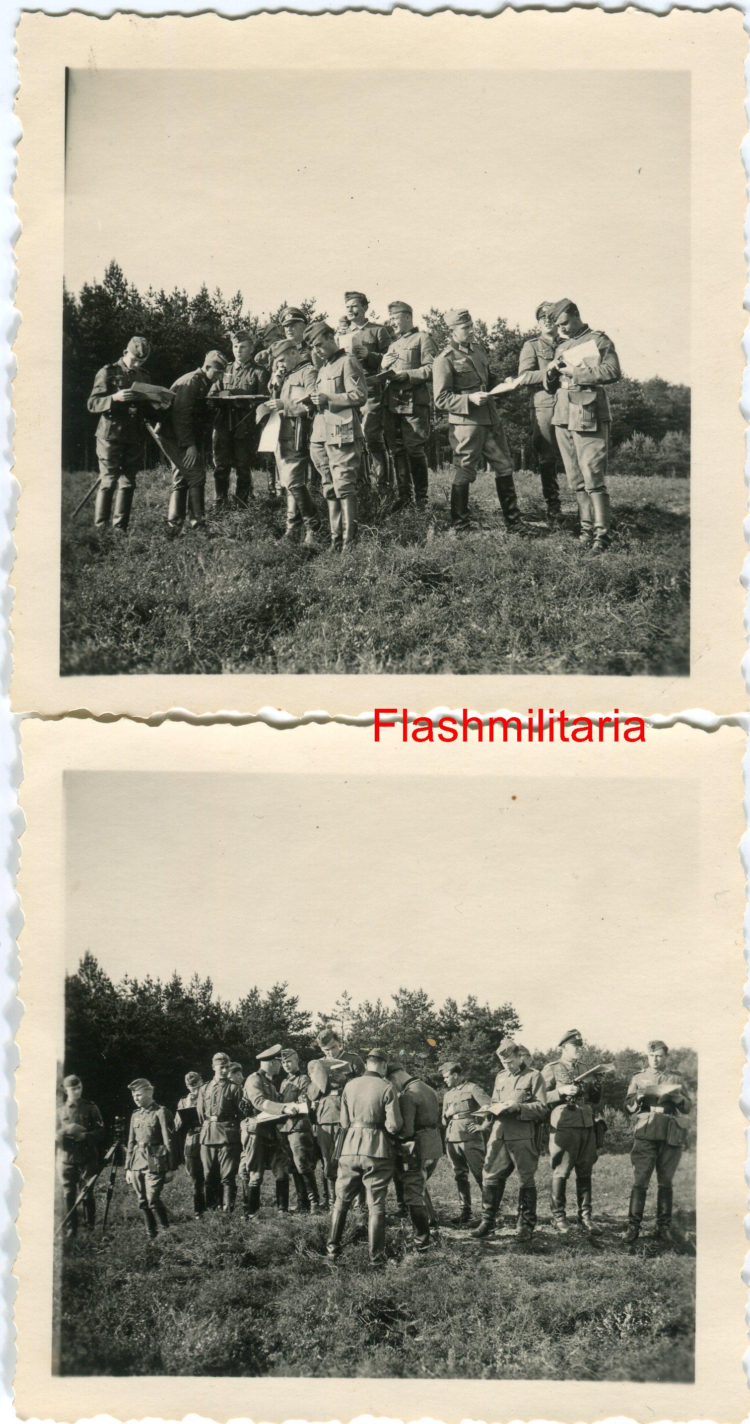 militaria : 2 photos allemandes -- Etude de cartes